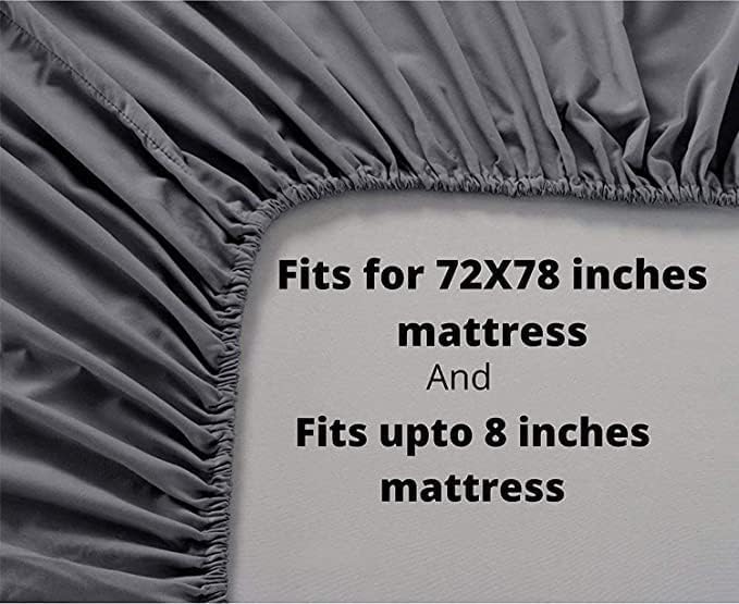 Delight Zone Prime Collection 160 TC Supersoft Glace Cotton King Size Elastic Fitted Double Bedsheet with 2 Pillow Covers (Multicolour, Size 72 x 78 Inch) - Blue Unicorn 2 - Luxury Fitted - Image 3