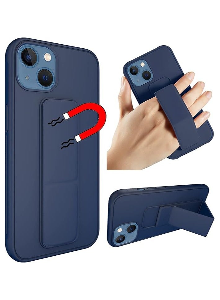 غطاء حافظة لهاتف iPhone 15 Plus مع حامل هاتف بإصبع للسيارة، غطاء خلفي مقاوم للصدمات متعدد الوظائف 3 في 1، جراب واقٍ لهاتف iPhone 15+، أزرق - Image 5