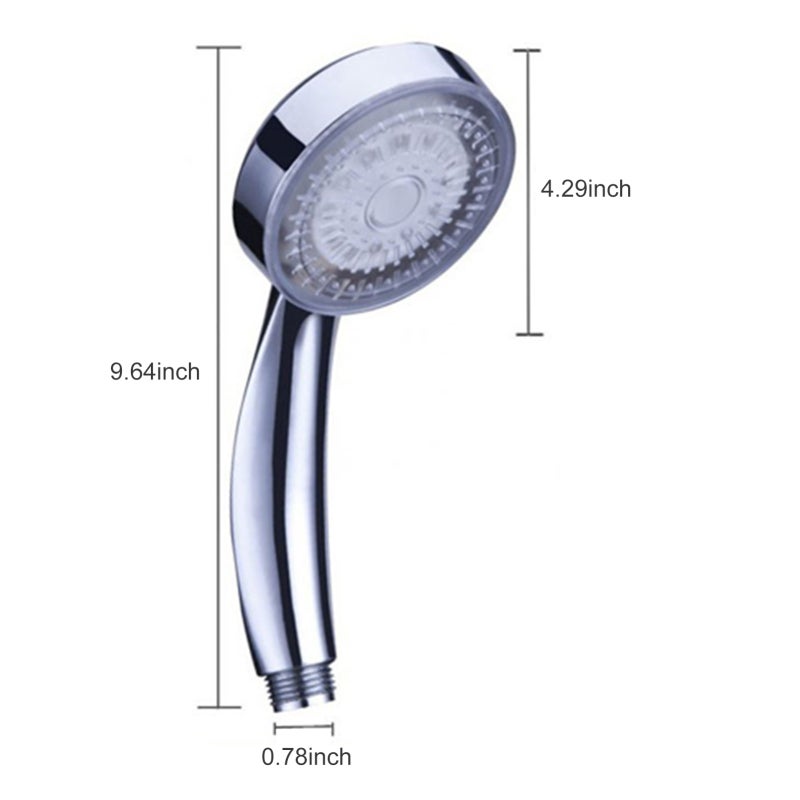 رأس دش LED بـ 7 ألوان مع مؤشر لدرجة الحرارة - مادة ABS مقاومة للتآكل - موصل G1/2 للحمام والمركبات الترفيهية والأطفال والحيوانات الأليفة والكبار - Image 4