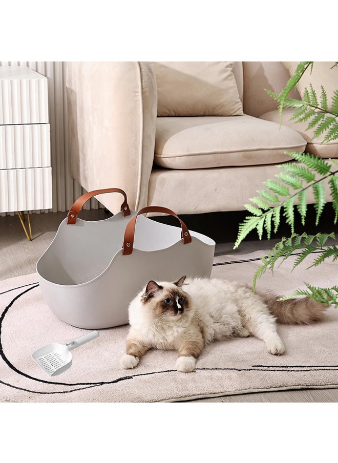 Neostyle 2 in 1 Portable Cat Litter Box, Large Cat Travel Carrier with Litter Box,Cat Toilet for Cats to Road Trip, Camping, Hiking, or Hotel (Grey)  - Image 1