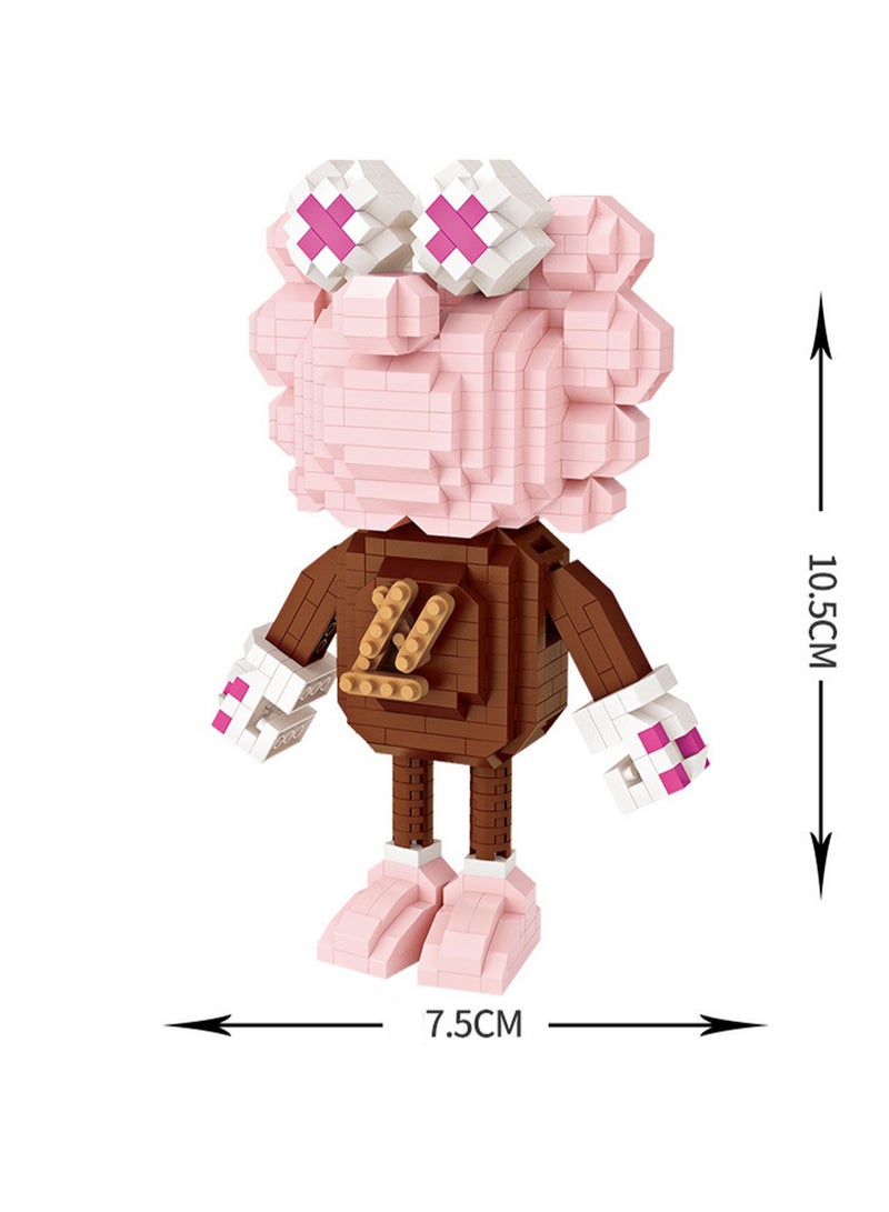 730pcs Pink And Brown Doll Model Set Building Blocks Leisure Decompression Assembly Toys Children Adult Home Decorations - Image 2