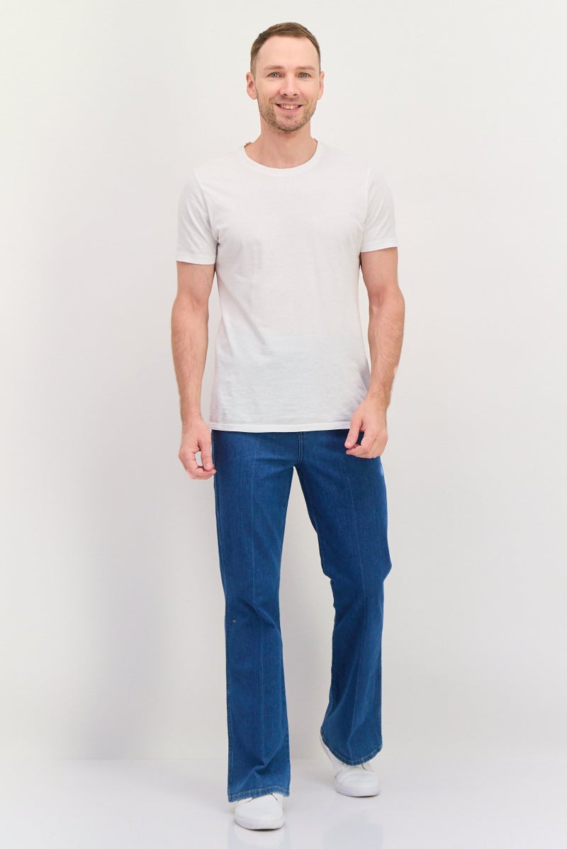 Wrangler Men Regular Fit Plain No Stretchable Bootcut Jeans, Blue - Image 2