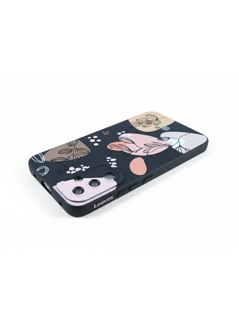 for Samsung Galaxy M55 5G Case Creative Design Flower Pattern Slim Soft Silicone Protective for Galaxy M55 5G phone Cover (Morandi Black, Samsung Galaxy M55 5G) - Image 3