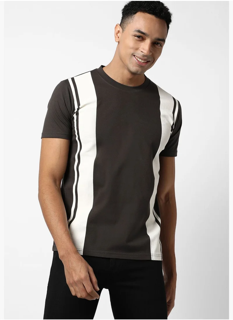 Campus Sutra Men's Colourblocked Casual T-Shirt