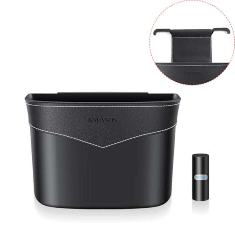 Car Trash Can Mini Trash Bin Garbage Organizer with Plastic Trash Bag Automotive Small Garbage Bin for Home Office Auto Vehicle Car Door Front Back Seat Storage Accessories - Image 3