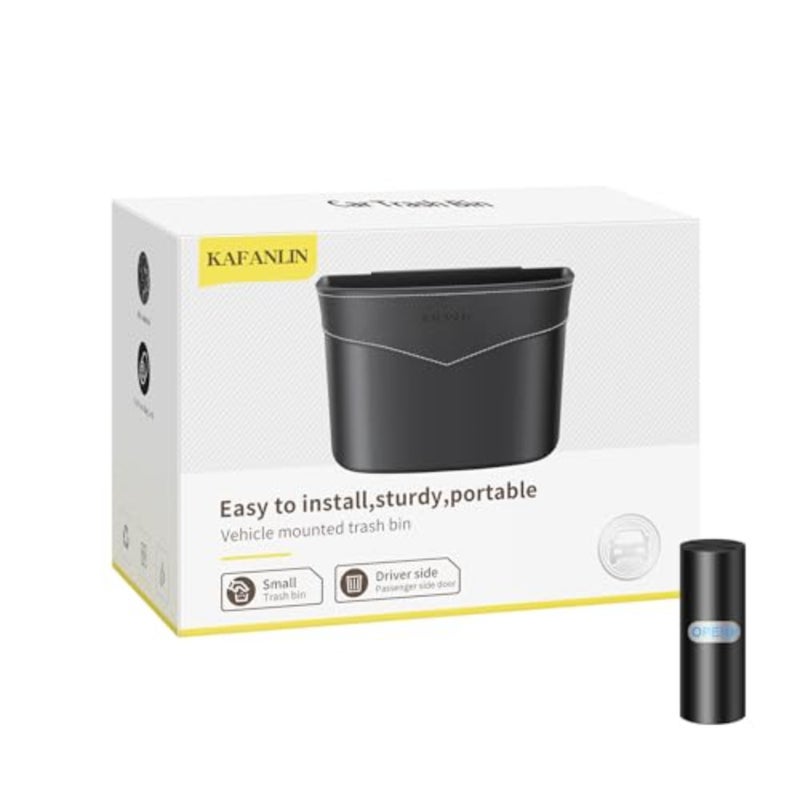 Car Trash Can Mini Trash Bin Garbage Organizer with Plastic Trash Bag Automotive Small Garbage Bin for Home Office Auto Vehicle Car Door Front Back Seat Storage Accessories - Image 5