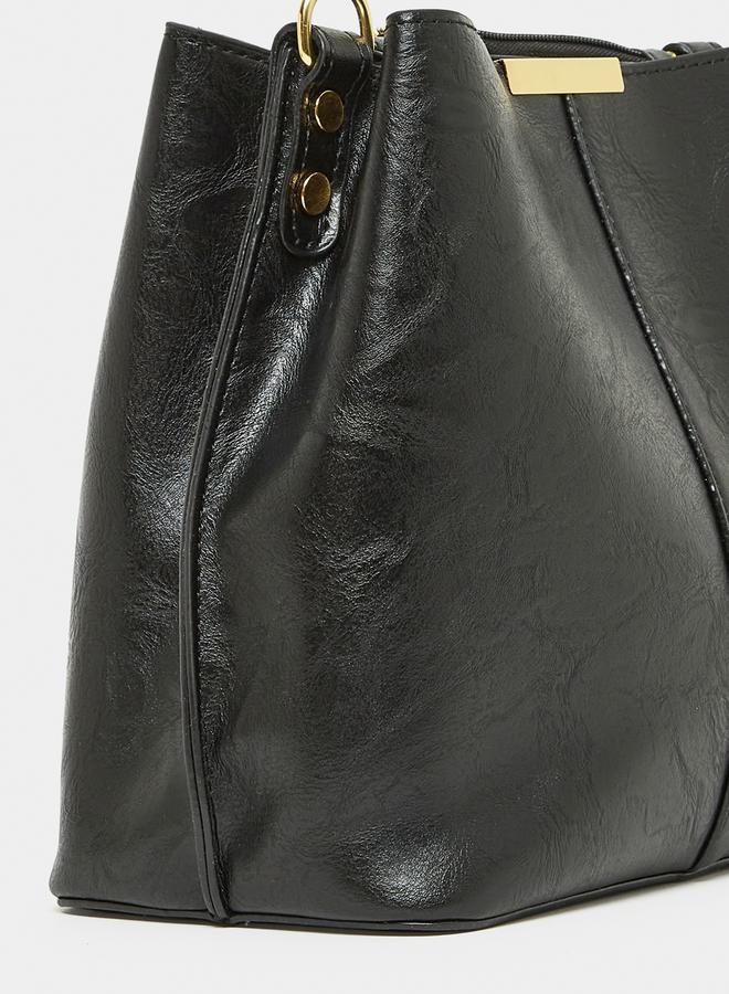 ستايلي حقيبة دلو بحزام عرقي كلاسيكي - Image 2