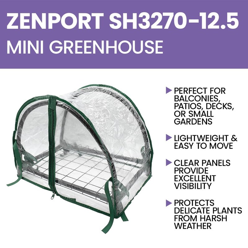 Zenport SH3270-12.5 1-Foot High Balcony Greenhouse for Protected Patio, Mini Clear - Image 3