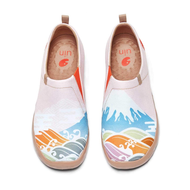 UIN Women's Walking Travel Shoes Slip On Canvas Casual Loafers Lightweight Comfort Fashion Sneaker Spring in Mount Fuji (9.5) - Image 1