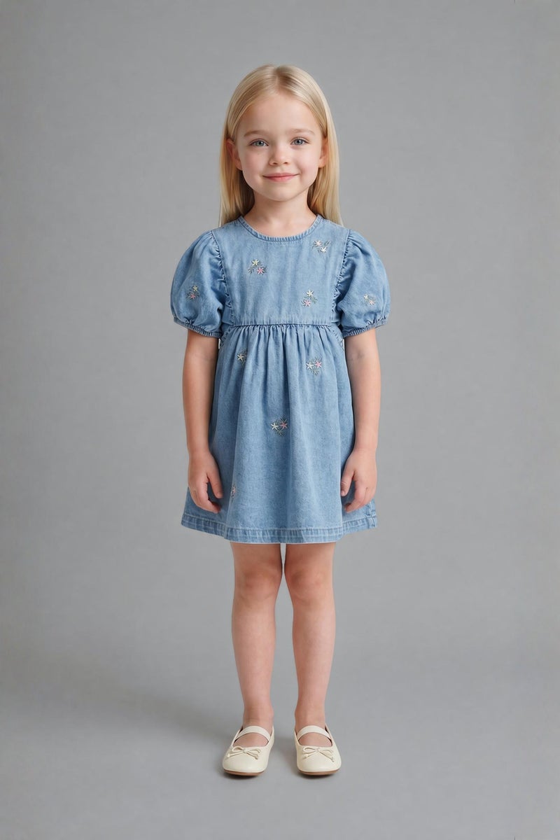DeFacto Blue BabyGirl Baby Girl Cotton Denim Dress Casual - Image 1