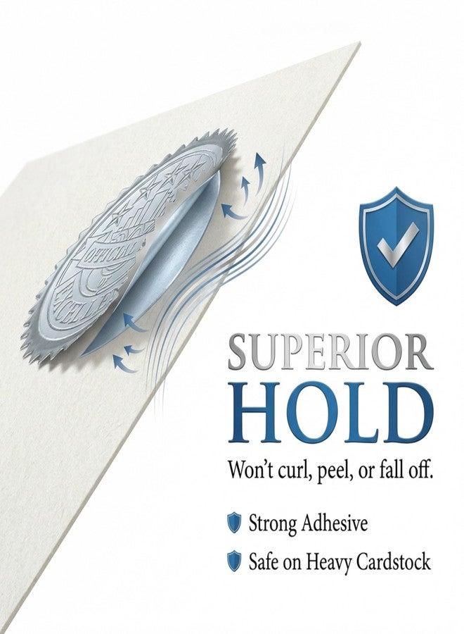 PaperDirect Official Seal of Excellence Embossed Silver Foil Certificate Seals, 2 Inch, Self Adhesive, 100 Count, Achievement Award Stickers for School, Work, Diploma - Image 5
