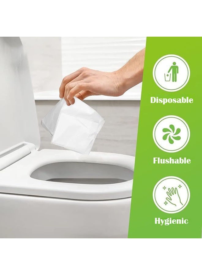 أغطية مقاعد المرحاض القابلة للتصرف من Eowhitu، أغطية مقاعد المرحاض الورقية القابلة للغسل على شكل حرف U، غطاء مقعد تدريب المرحاض المحمول المقاوم للماء للسفر 50 قطعة - Image 3