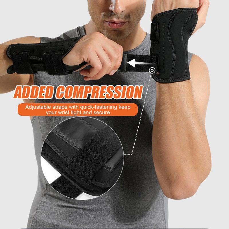 Wrist Brace with Dual Splint Support for Sports Weightlifting Barbell Carpal Tunnel Pain Relieve - Image 4