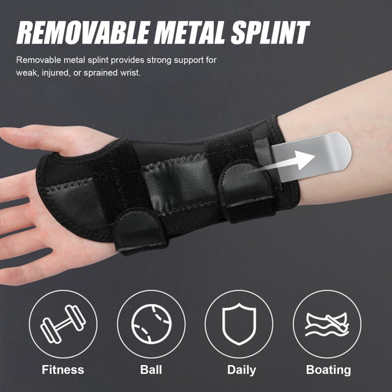 Wrist Brace with Dual Splint Support for Sports Weightlifting Barbell Carpal Tunnel Pain Relieve - Image 3