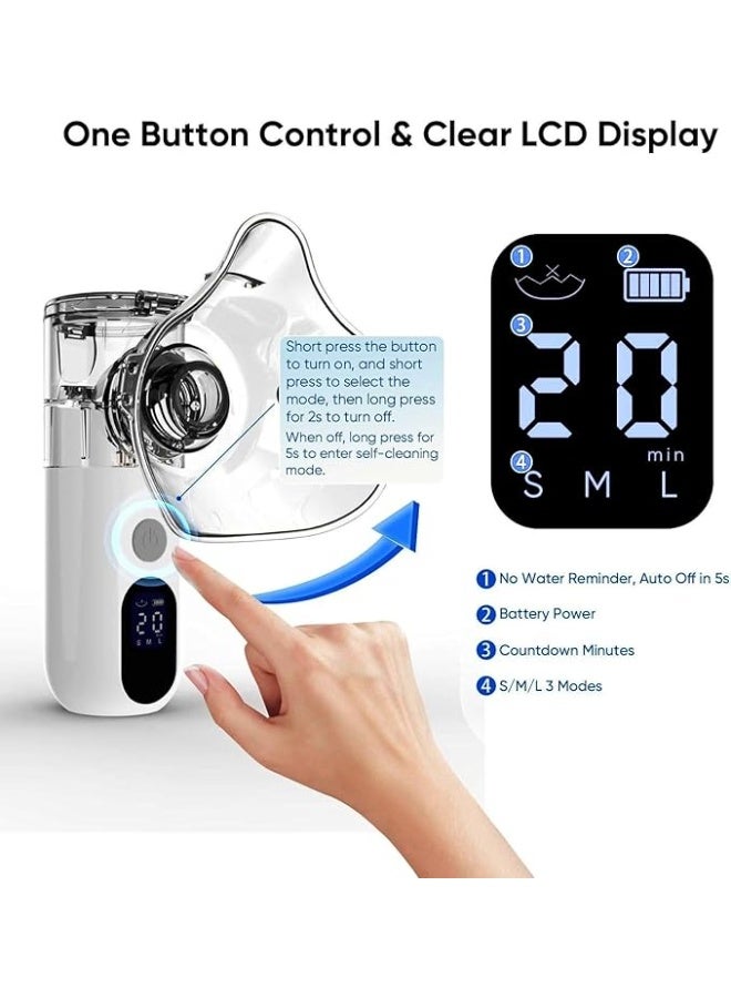 Portable Wireless Rechargeable Nebulizer – Handheld Inhaler for Adults & Kids, Type-C Charging, Silent Atomization, 3 Speed Settings, Super LCD, Automatic Cleaning - Image 3