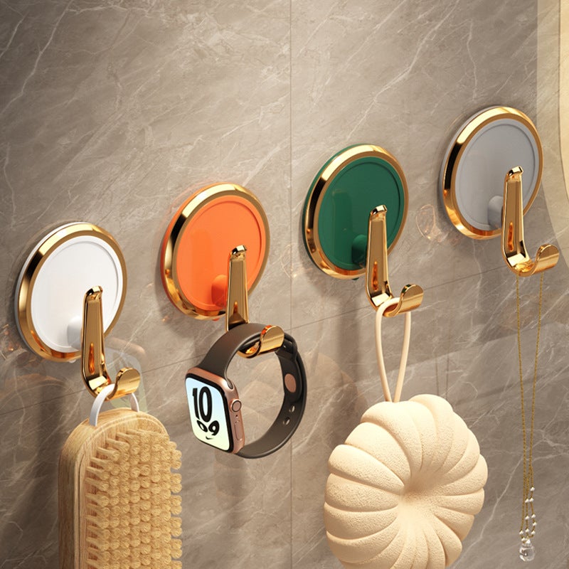 Light Luxury Hook Adhesive Strong Bathroom Punch-free Hook Bathroom Wall Towel Clothes Wall Seamless Paste Green Boxed (4 Pack) Green Boxed (4 Pack)