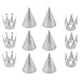 CM Cosmos 12 PCS Birthday Party Cone Hats Crown Laurel Hats with Ropes (Silver Tone) - Image 2