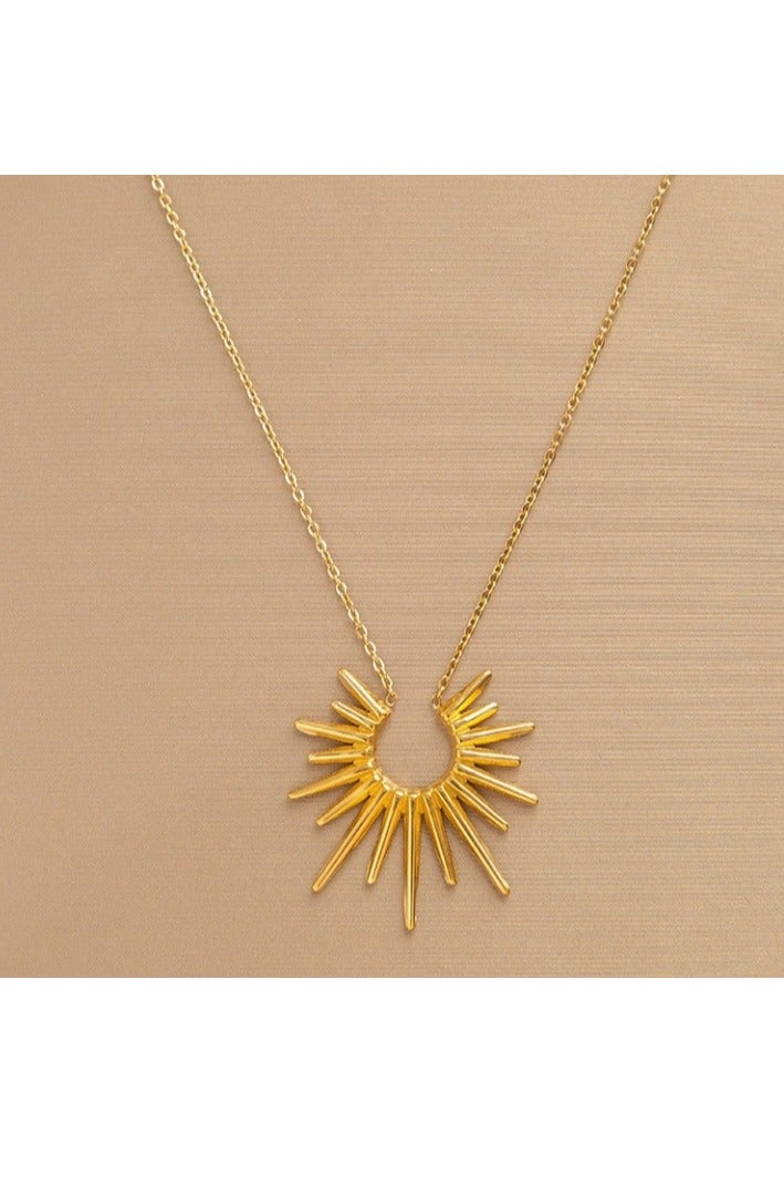 Elegant Titanium Steel Necklace Sun Design Necklace    Adjustable Fashion  Hypoallergenic and Durable Jewelry for His Hers - Image 1