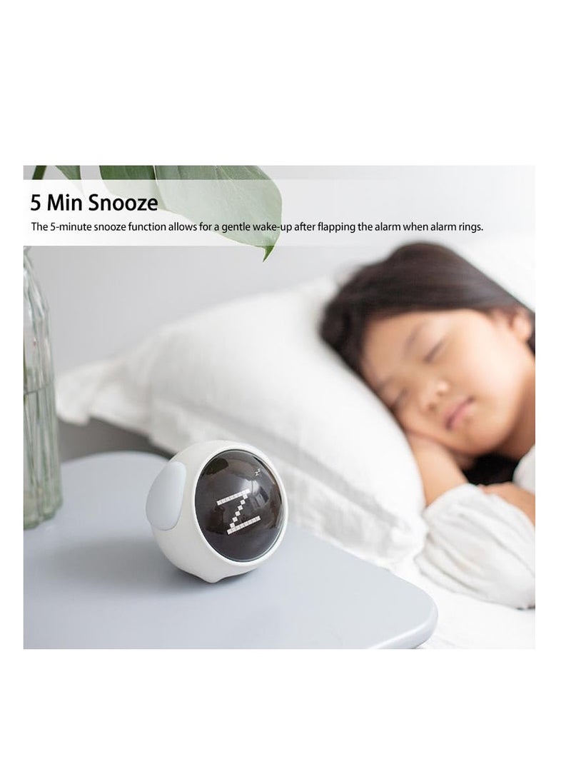 Excefore Kids Alarm Clock with Night Light, Adjustable Brightness Children's Sleep Trainer, Wake up Mood Alarm Clock with Dual Alarm Setting, for Girls,Boys Bedroom (White)  - Image 3