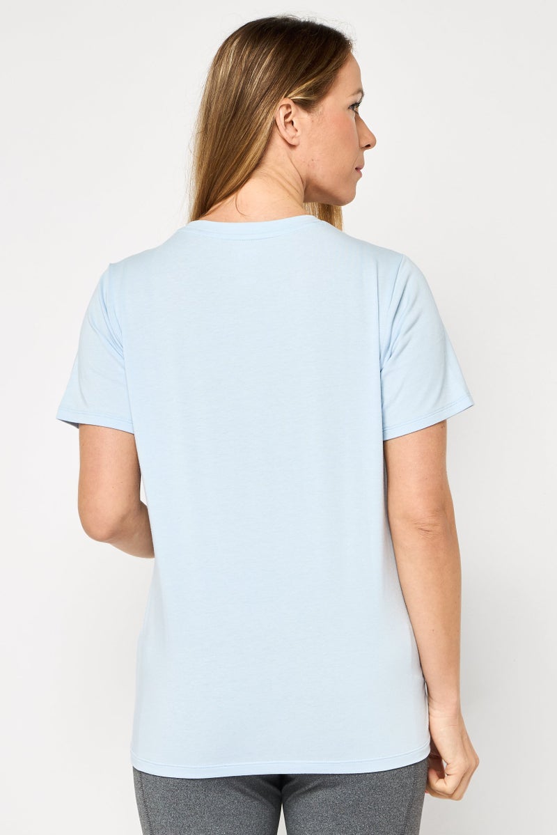 DKNY Sport Women Sportswear Fit Short Sleeve Outdoor T-Shirt, Light Blue - Image 4