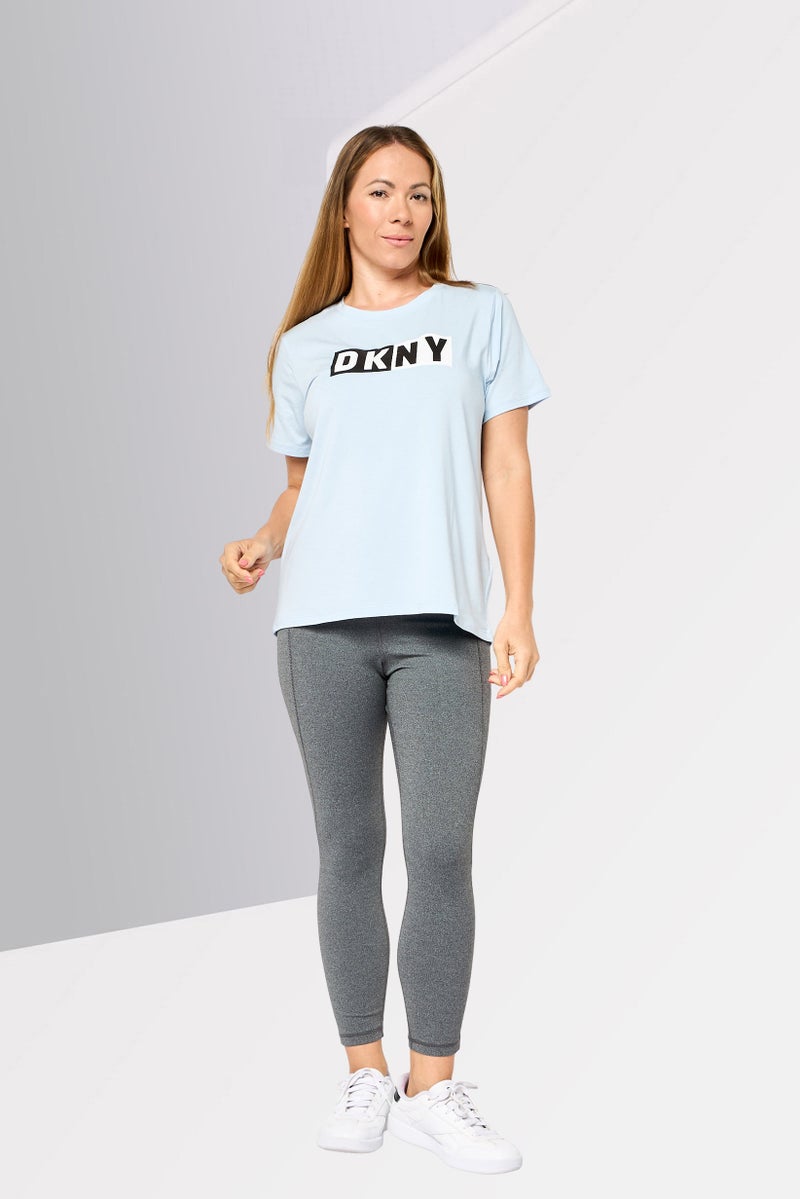 DKNY Sport Women Sportswear Fit Short Sleeve Outdoor T-Shirt, Light Blue - Image 2