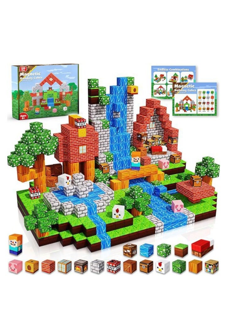 Magnetic Blocks - 100 PCS Animal House World - Magnetic Toys for Toddler Birthday Gifts - STEM Sensory Toys for Boys & Girls - Image 1