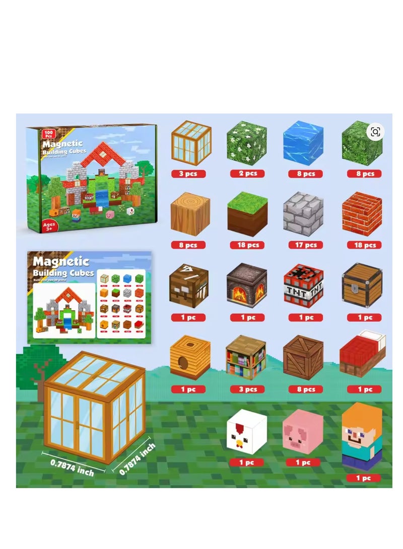 Magnetic Blocks - 100 PCS Animal House World - Magnetic Toys for Toddler Birthday Gifts - STEM Sensory Toys for Boys & Girls - Image 2