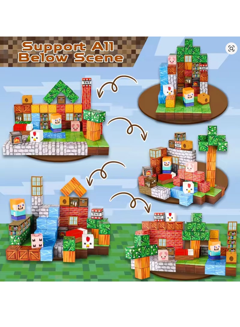 Magnetic Blocks - 100 PCS Animal House World - Magnetic Toys for Toddler Birthday Gifts - STEM Sensory Toys for Boys & Girls - Image 3