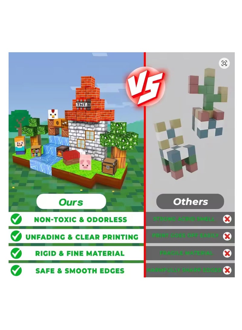 Magnetic Blocks - 100 PCS Animal House World - Magnetic Toys for Toddler Birthday Gifts - STEM Sensory Toys for Boys & Girls - Image 4