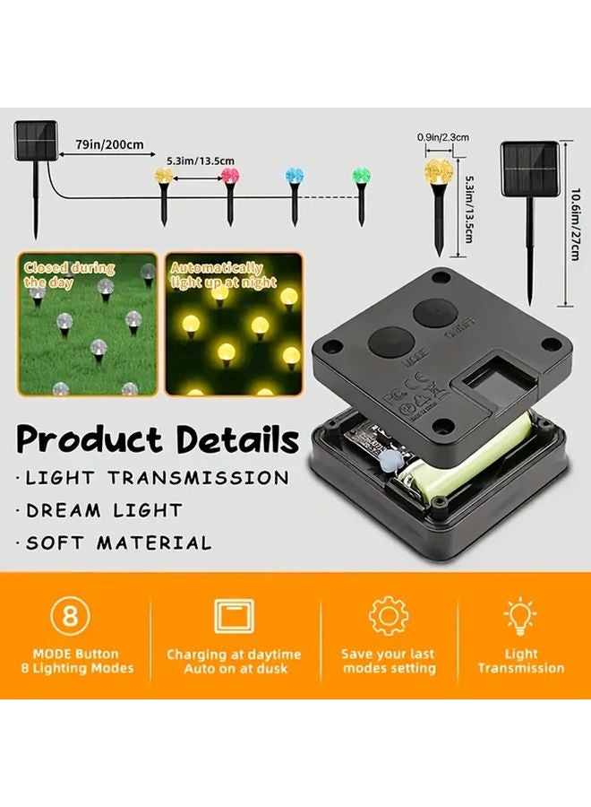 20 قطعة أضواء خارجية تعمل بالطاقة الشمسية مع حساس حركة و8 أوضاع ضوء أبيض - Image 4
