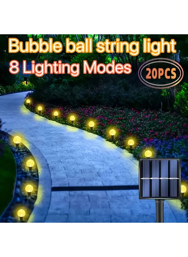 20 قطعة أضواء خارجية تعمل بالطاقة الشمسية مع حساس حركة و8 أوضاع ضوء أبيض - Image 2