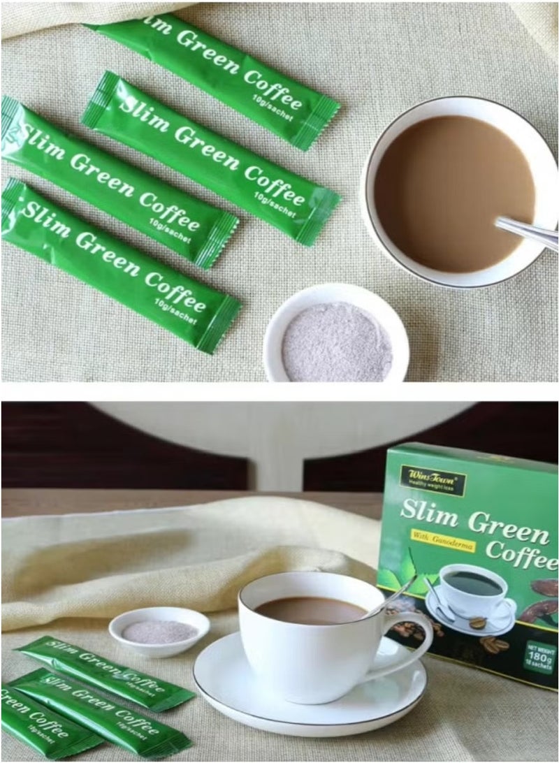 وينز تاون قهوة جانوديرما الخضراء للتنحيف – 18 ظرف في العلبة، استمتع بها قبل الوجبات لفقدان الوزن الفعّال - Image 3