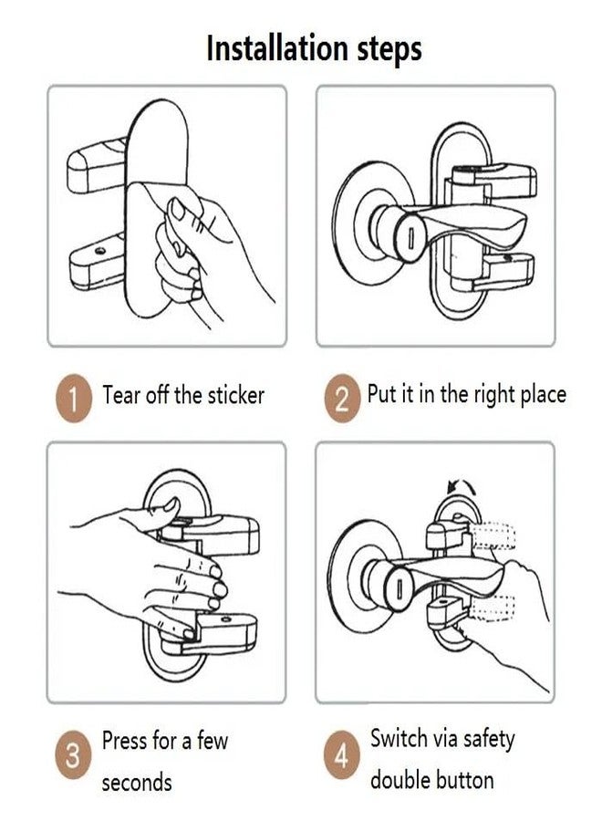 Mluffy Household Children Safety Door Lever Anti-Open Lock | Child Proof Safety Door Handle Locks Latches Suitable for Kitchen Room Doors (White) (Pack of 2) - Image 4