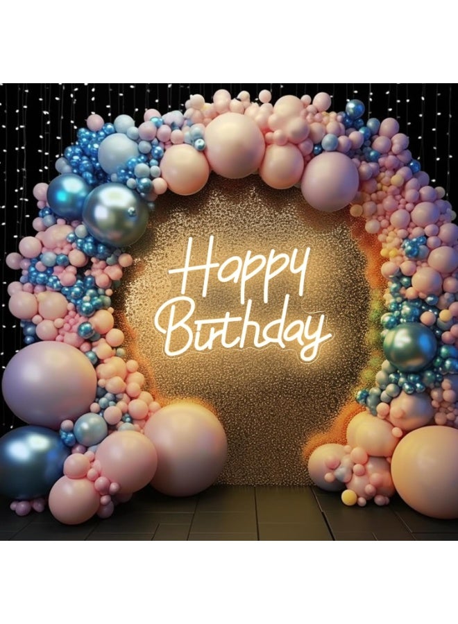 Happy Birthday Neon Signs for Party Decor Dimmable LED Birthday Neon Light for Wall Decor Light Up Happy Birthday Led Signs for Backdrop Birthday Any Ages Bday Celebration Decoration, Warm white - Image 4