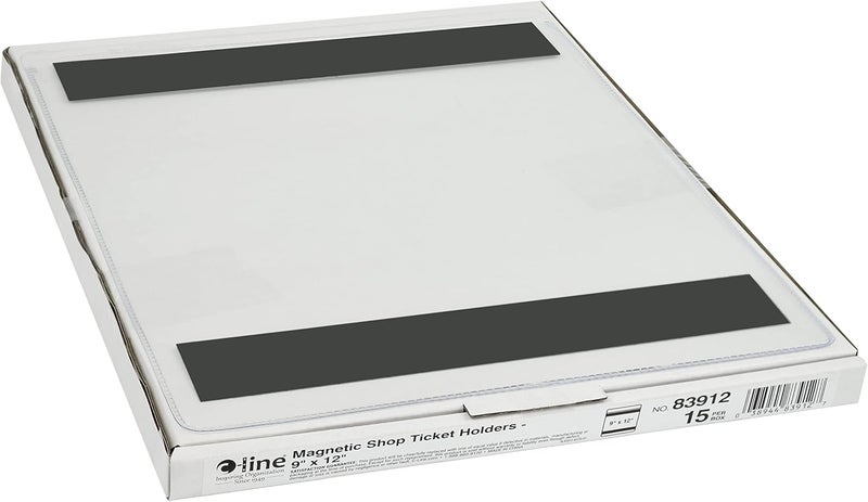 C-Line Magnetic Clear Vinyl Shop Ticket Holders, 9 x 12 Inches, 15 per Box (83912) - Image 4