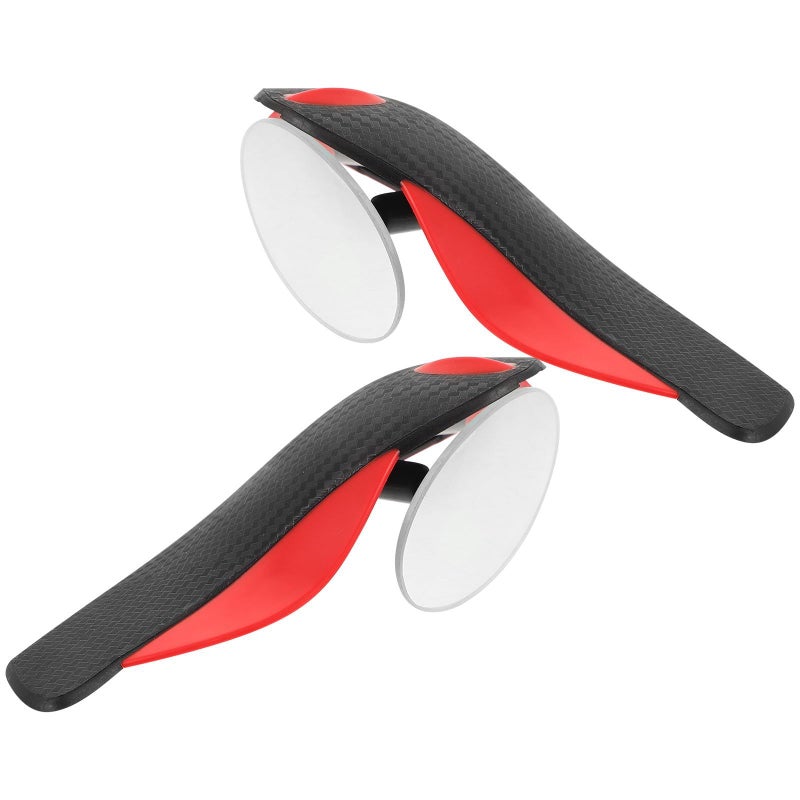 6cm Oval Blind Spot Mirror with Carbon Fiber Rain Shield for Car - Image 2