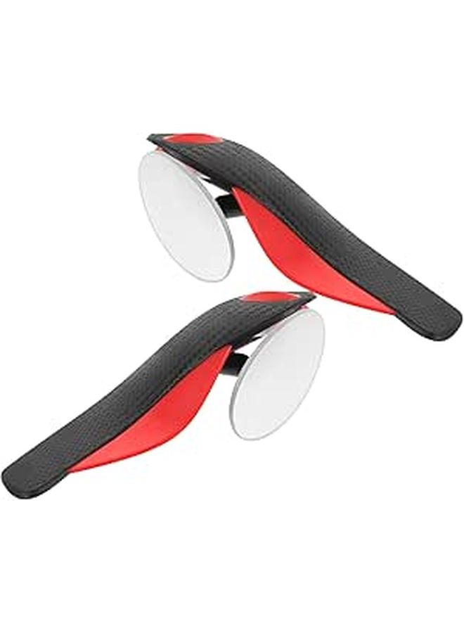 6cm Oval Blind Spot Mirror with Carbon Fiber Rain Shield for Car - Image 1