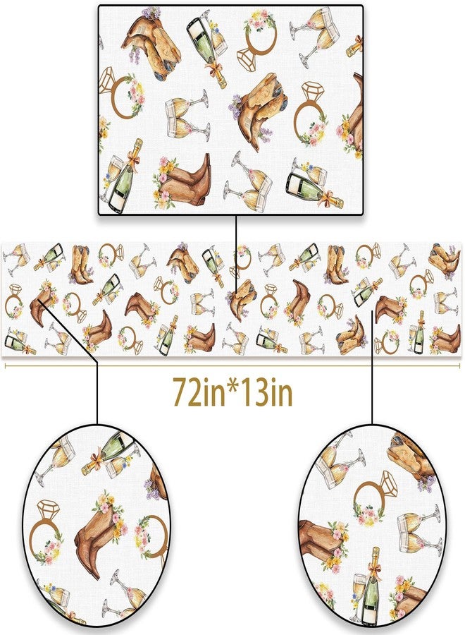 Pudodo Boots and Bubbly Bridal Shower Table Runner Champagne Themed Cowgirl Western Bachelorette Kitchen Dining Room Home Decor (13" x 72") - Image 5