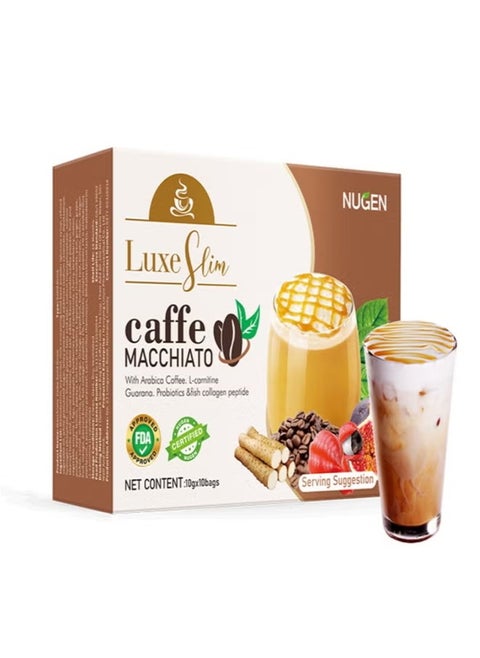 Luxe Slim Cafe Macchiato with Hydrolyzed Collagen & Glutathione, 21g x 10 Sachets, 0.74 Ounce (Pack of 10)