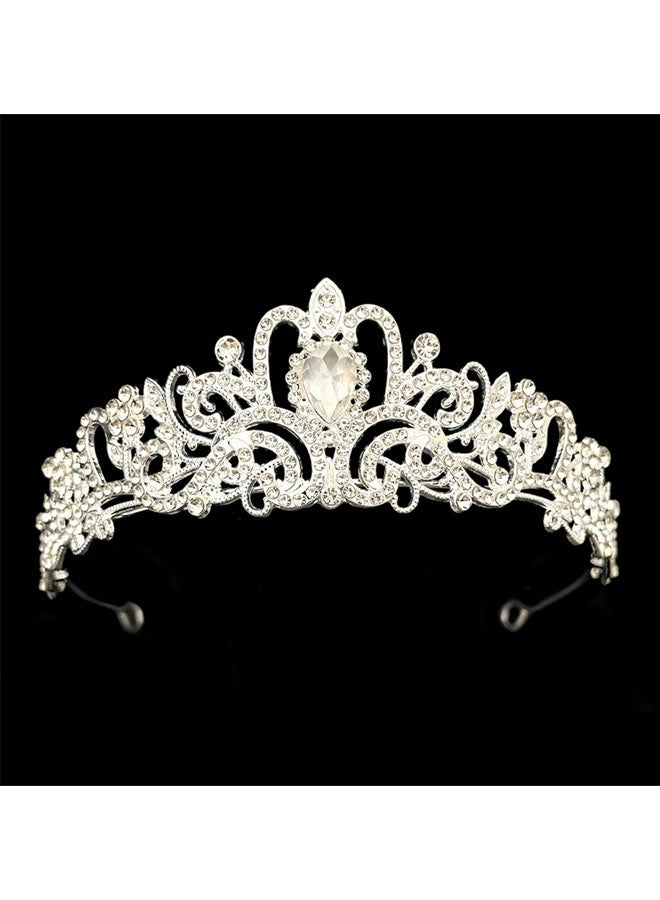Happy D Crystal Tiara Crowns for Women Girls Elegant Princess Crown Tiaras for Women Bridal Wedding Prom Birthday Party Cosplay Costumes Hair Accessories for Women Girls (Silver) - Image 5