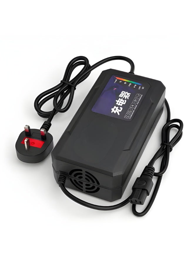 شاحن بطارية ذكي فوكوكابا® ‎60V 2.85A للسكوتر الكهربائي والدراجة الكهربائية | شحن سريع بقدرة ‎290W مع خرج ‎DC ‏60–74.5V | قابس بريطاني ‎220V ‎50Hz | حماية من ارتفاع الحرارة وتجاوز التيار | مناسب لبطاريات الليثيوم ‎32–35Ah - Image 3