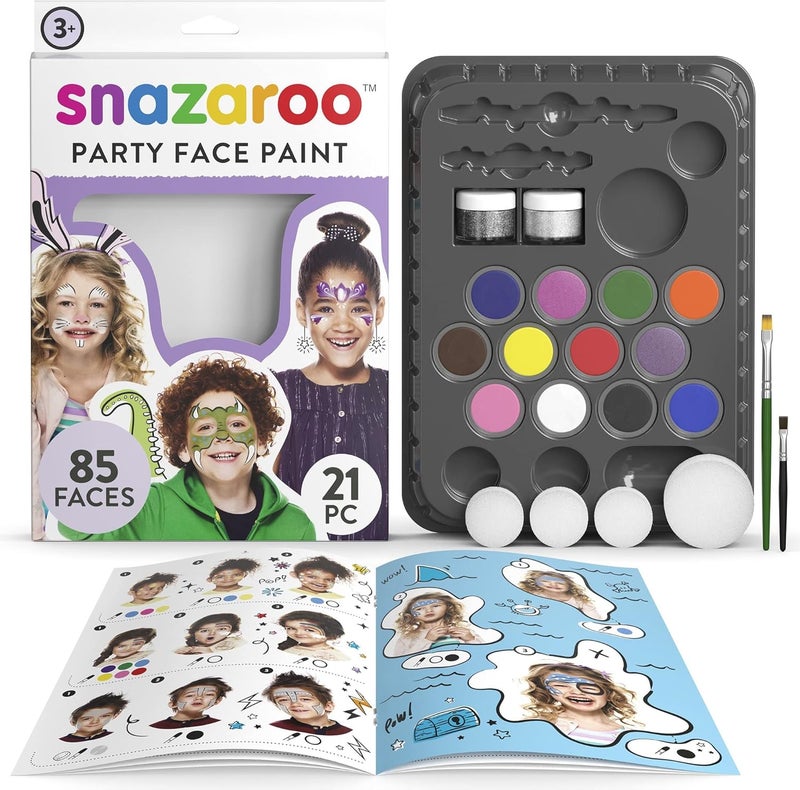 Snazaroo Ultimate Party Face Paint Kit - 21 Pieces for 85 Faces - Image 1