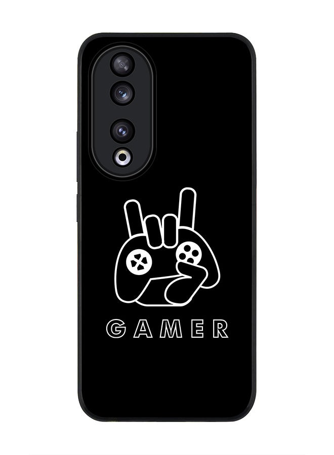 Stylizedd Rugged Black edge case for Honor 90 5G, Slim fit Soft Case Flexible Rubber Edges Anti Drop TPU Gel Thin Cover -  Gamer  - Image 1
