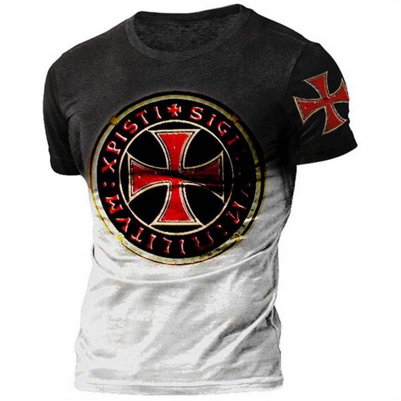 Printed T-Shirt Export Men'S Short-Sleeved Pullover T-Shirt 3D Digital Printed Short-Sleeved T-Shirt-Piece Drop Shipping - Image 1