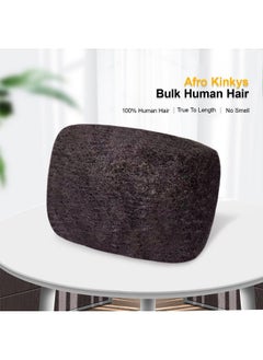 Vlliyava Afro Kinkys Bulk Human Hair for Dreadlocks Extensions, Repair Locs, Twist Braiding 10 Inches Natural Black Afro Kinky Human Hair for Locs 1 Pack 30 Gram (2 Pack)  - Image 2
