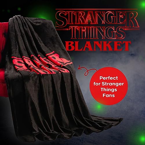 Stranger Things Blanket Throw Bedroom Accessories Fleece Blanket, Hellfire Club Soft Warm Winter Bed Throw 59.06 x 51.18 in Official Merch (Red) - Image 2