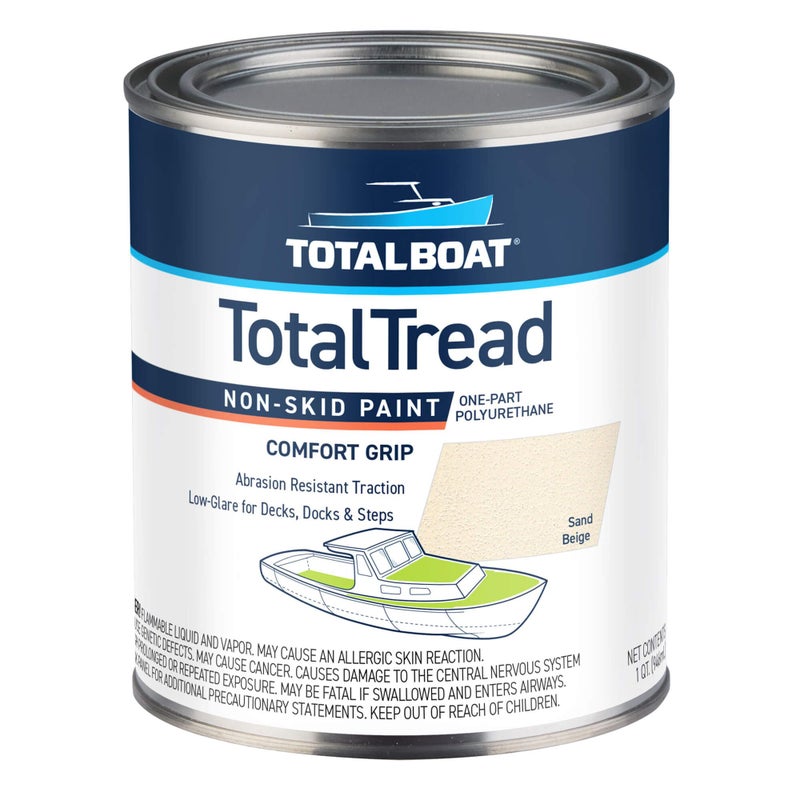 TotalBoat TotalTread Non-Skid Deck Paint, Marine-Grade Anti-Slip Traction Coating for Boats, Wood, Fiberglass, Aluminum, and Metals (Sand Beige, Quart)(Packaging may vary) - Image 1