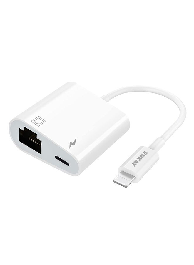 ENKAY Hat-Prince 2 in 1 8 Pin Male to Female 8 Pin + RJ45 Ethernet LAN Network Adapter - Image 1