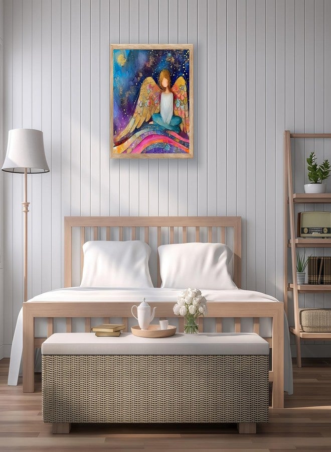 مجموعة الرسم بالأرقام CHWGLFGG للمبتدئين البالغين، مجموعة رسم ملاك امرأة للبالغين بالأرقام على قماش، لوحة زيتية أكريليك سهلة الرسم بالأرقام لتزيين جدران المنزل 16 × 16 بوصة (بدون إطار) - Image 4