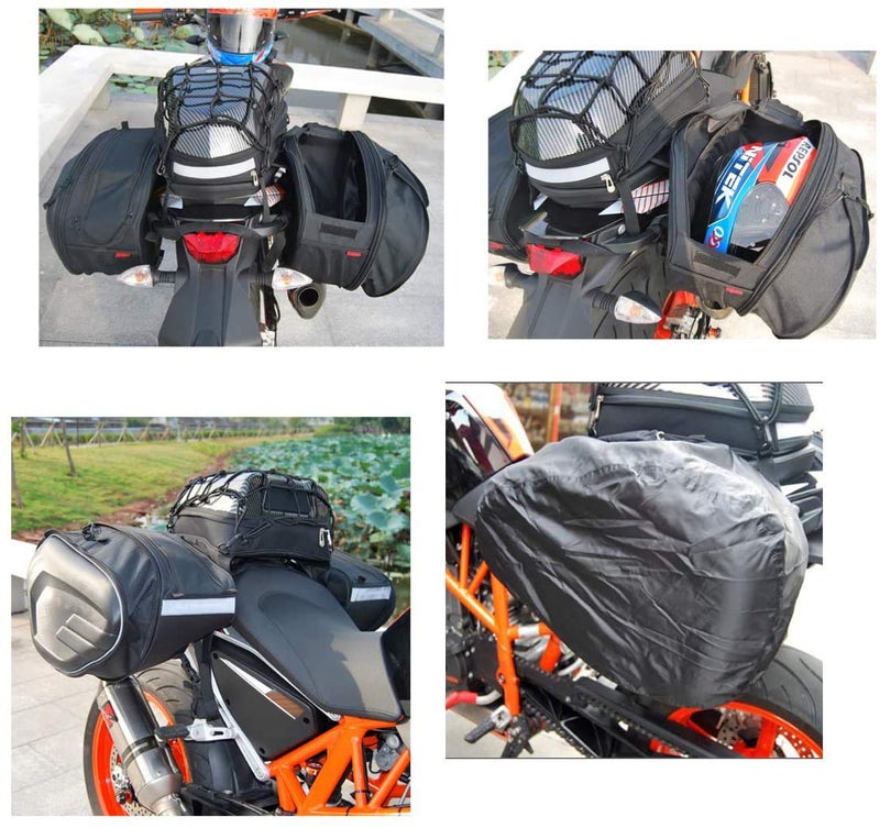 MIHUNTER Motorcycle Saddle Bags, Powersports Saddle Bags, Waterproof Saddlebags Luggage Bag, Full Face Helmet Storage Bag, Motorcycle Pillion Seat Bag. - Image 3